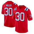 NE.Patriots #30 Jam Miller Player Red Home Game STECN Stitched Jerseys
