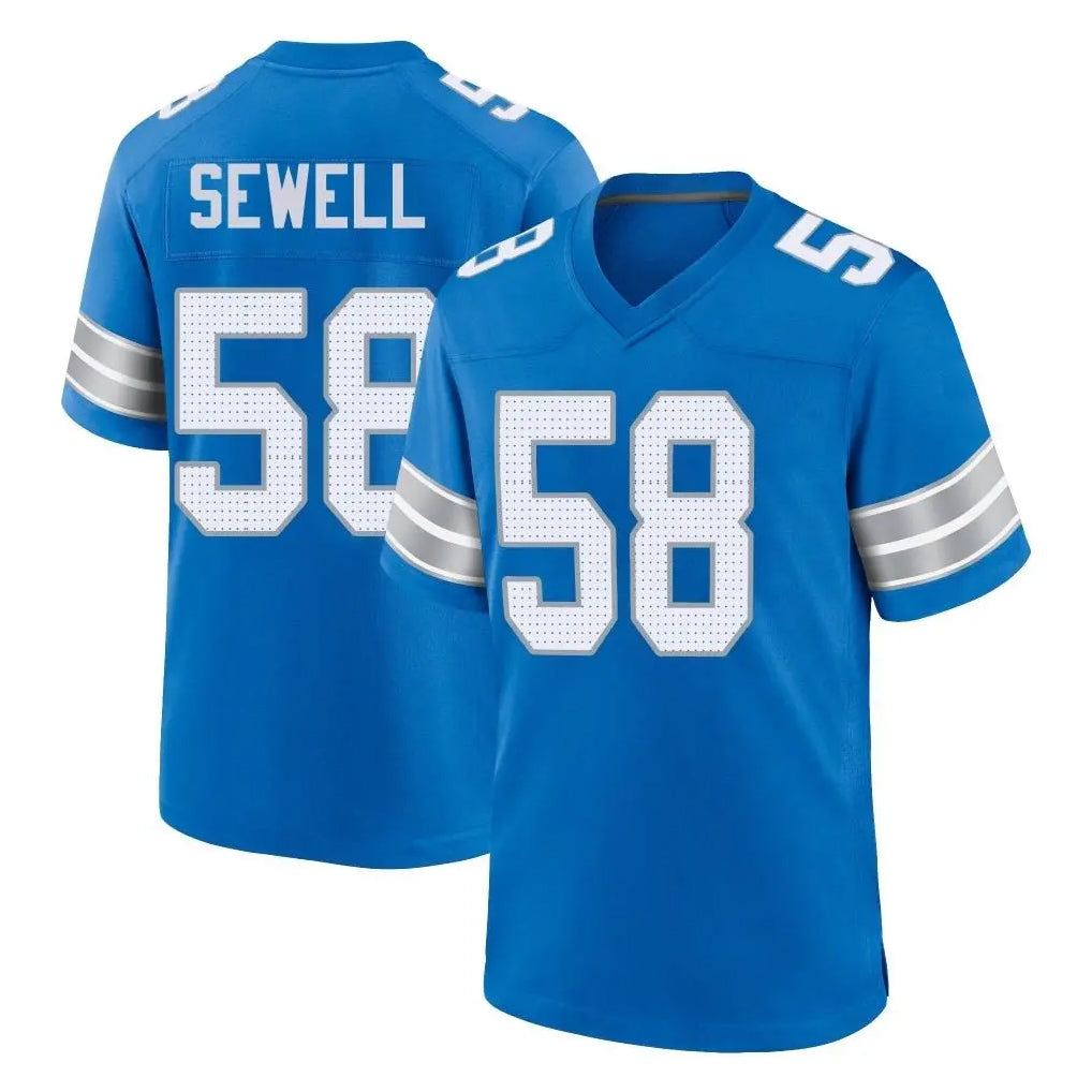 D.Lions #58 Penei Sewell Player Blue Alternate Home Game STECN Stitched Jerseys