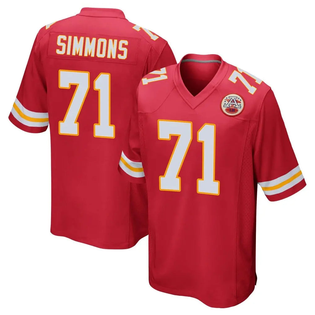 KC.Chiefs #71 Josh Simmons Player Red Home Game STECN Stitched Jerseys
