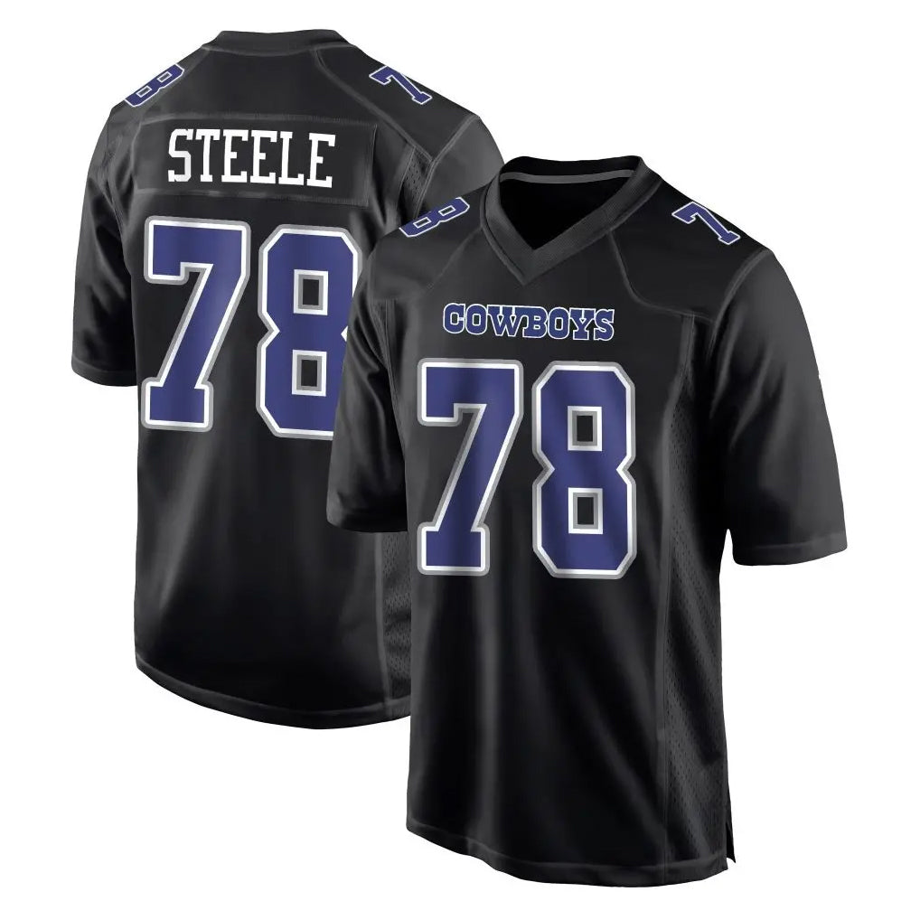D.Cowboys #78 Terence Steele Player Carbon Black Fashion Home Game STECN Stitched Jerseys