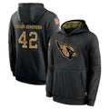 A.Cardinals #42 Dadrion Taylor-Demerson Player Black Salute to Service Sideline Performance Pullover Hoodies Home Game STECN Stitched Jerseys