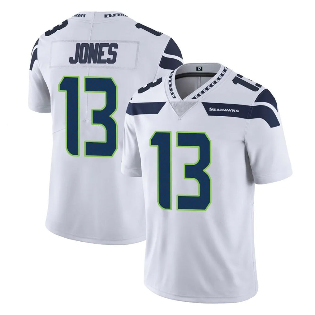 S.Seahawks #13 Ernest Jones IV Player White Limited Vapor Untouchable Home Game STECN Stitched Jerseys