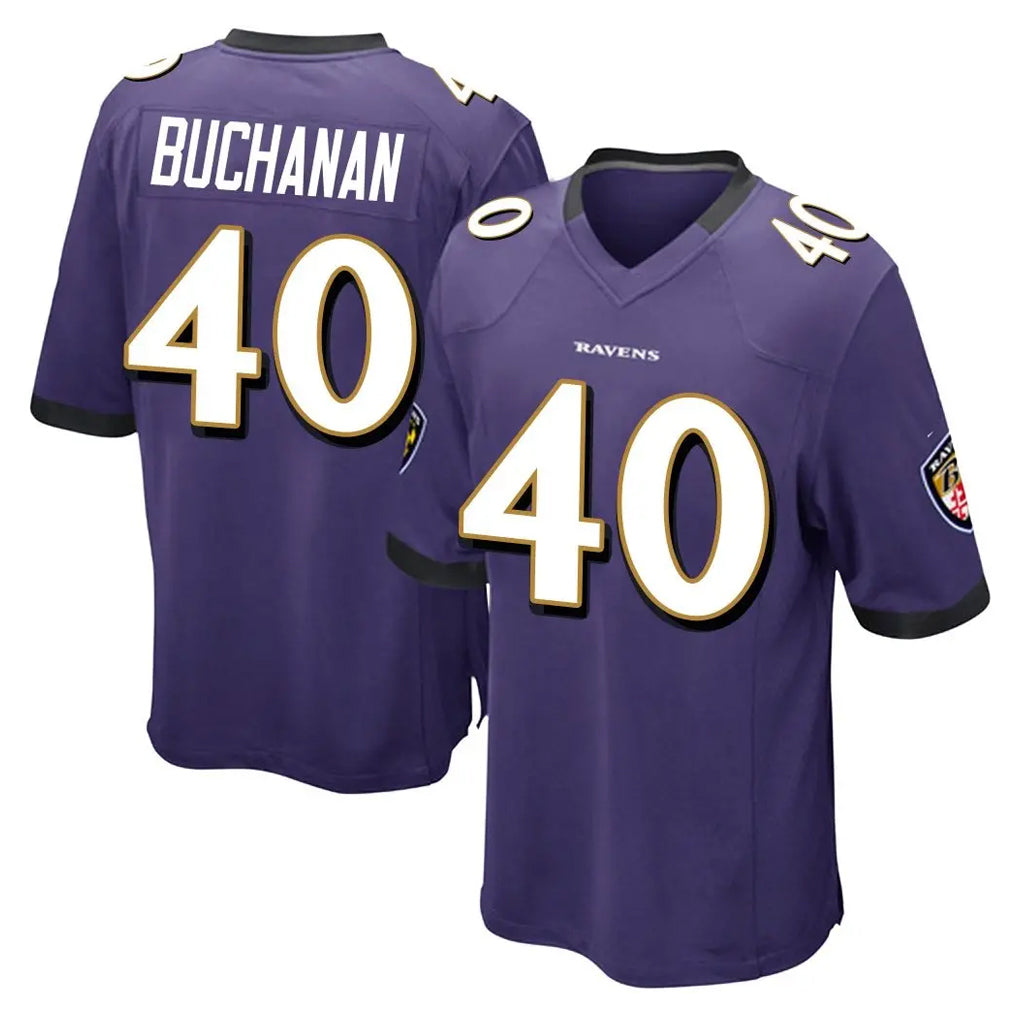 B.Ravens #40 Teddye Buchanan Player Purple Home Game STECN Stitched Jerseys