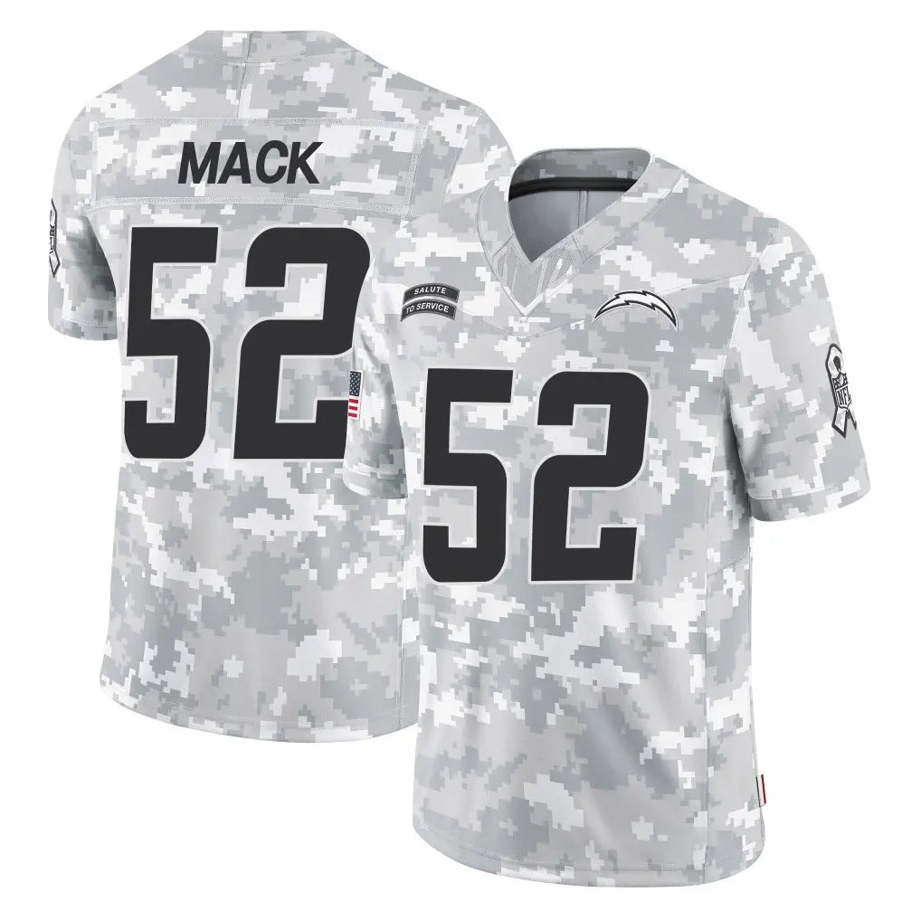LA.Chargers #52 Khalil Mack Player Arctic Camo Salute To Service Limited Game STECN Stitched Jerseys