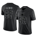 C.Panthers #68 Damien Lewis Player Black Limited Reflective Game STECN Stitched Jerseys