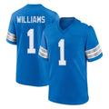 D.Lions #1 Jameson Williams Player Blue Alternate Home Game STECN Stitched Jerseys