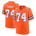 D.Broncos #74 Ben Powers Player Orange Alternate Collection Throwback Game STECN Stitched Jerseys