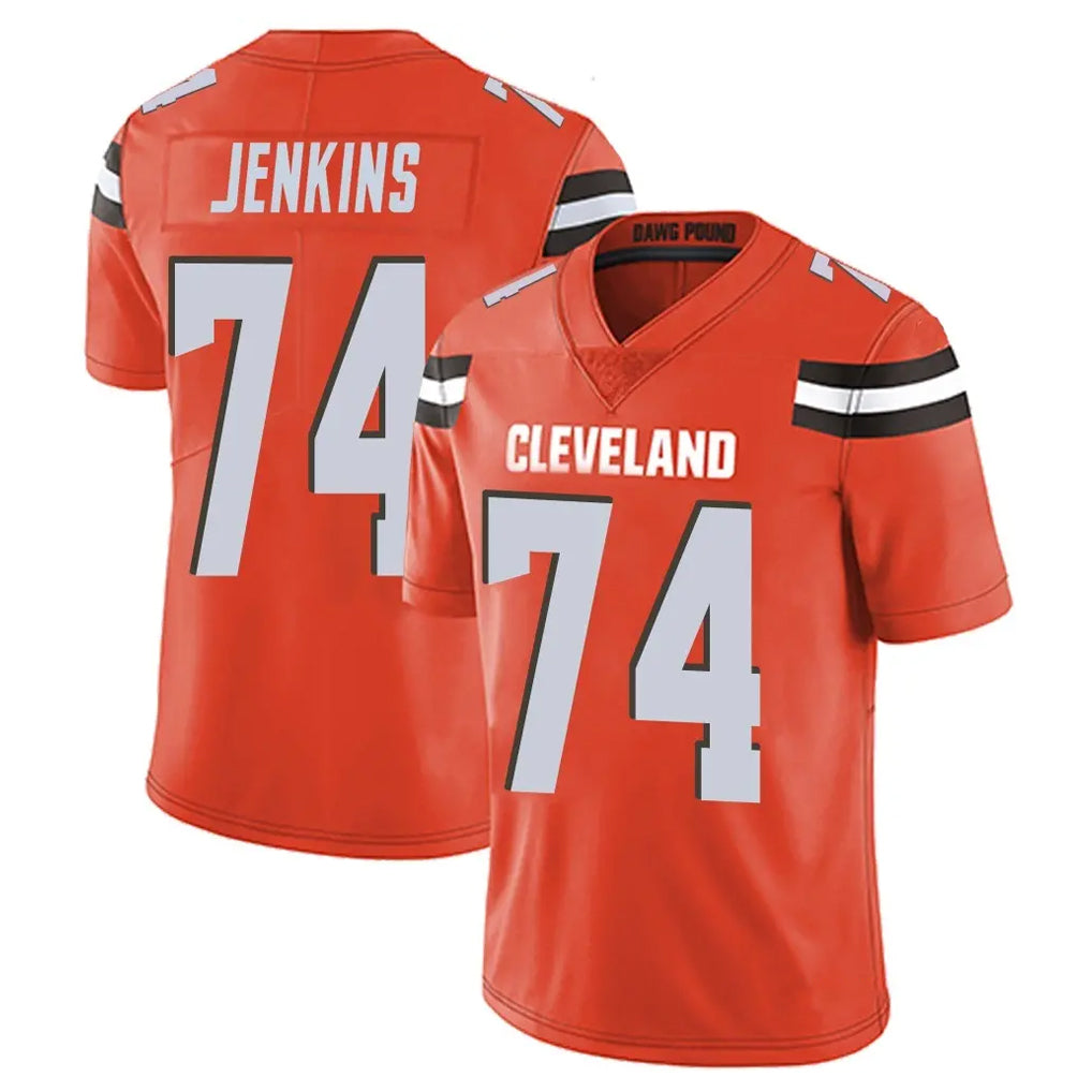 C.Browns #74 Elgton Jenkins Player Orange Alternate Vapor Untouchable Limited Home Game STECN Stitched Jerseys