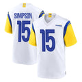 LA.Rams #15 Ty Simpson Player White Home Game STECN Stitched Jerseys