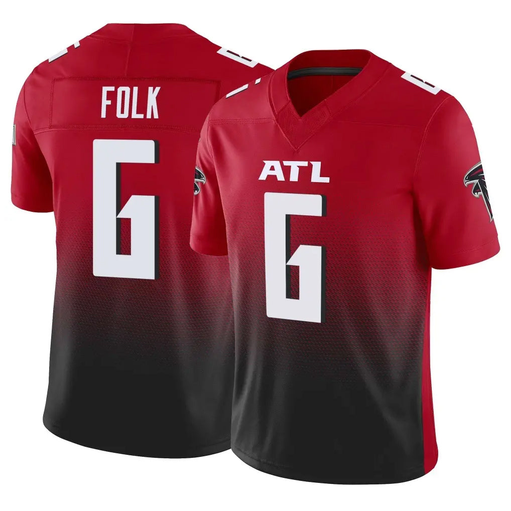 A.Falcons #6 Nick Folk Player Red Vapor F.U.S.E. Limited Home Game STECN Stitched Jerseys