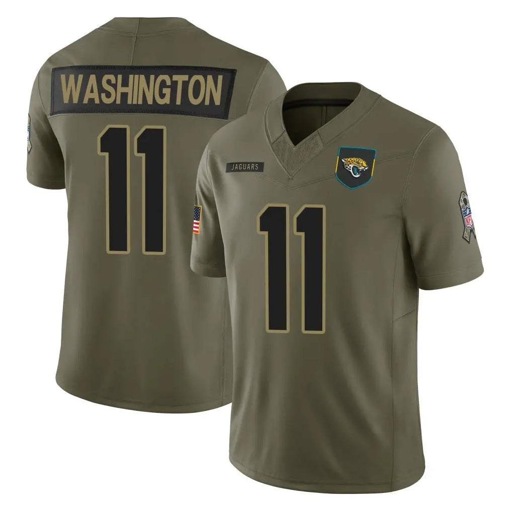 J.Jaguars #11 Parker Washington Player Olive 2025 Salute To Service Limited Game STECN Stitched Jerseys
