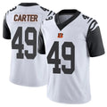 C.Bengals #49 Barrett Carter Player White Color Rush Vapor Untouchable Limted Home Game STECN Stitched Jerseys