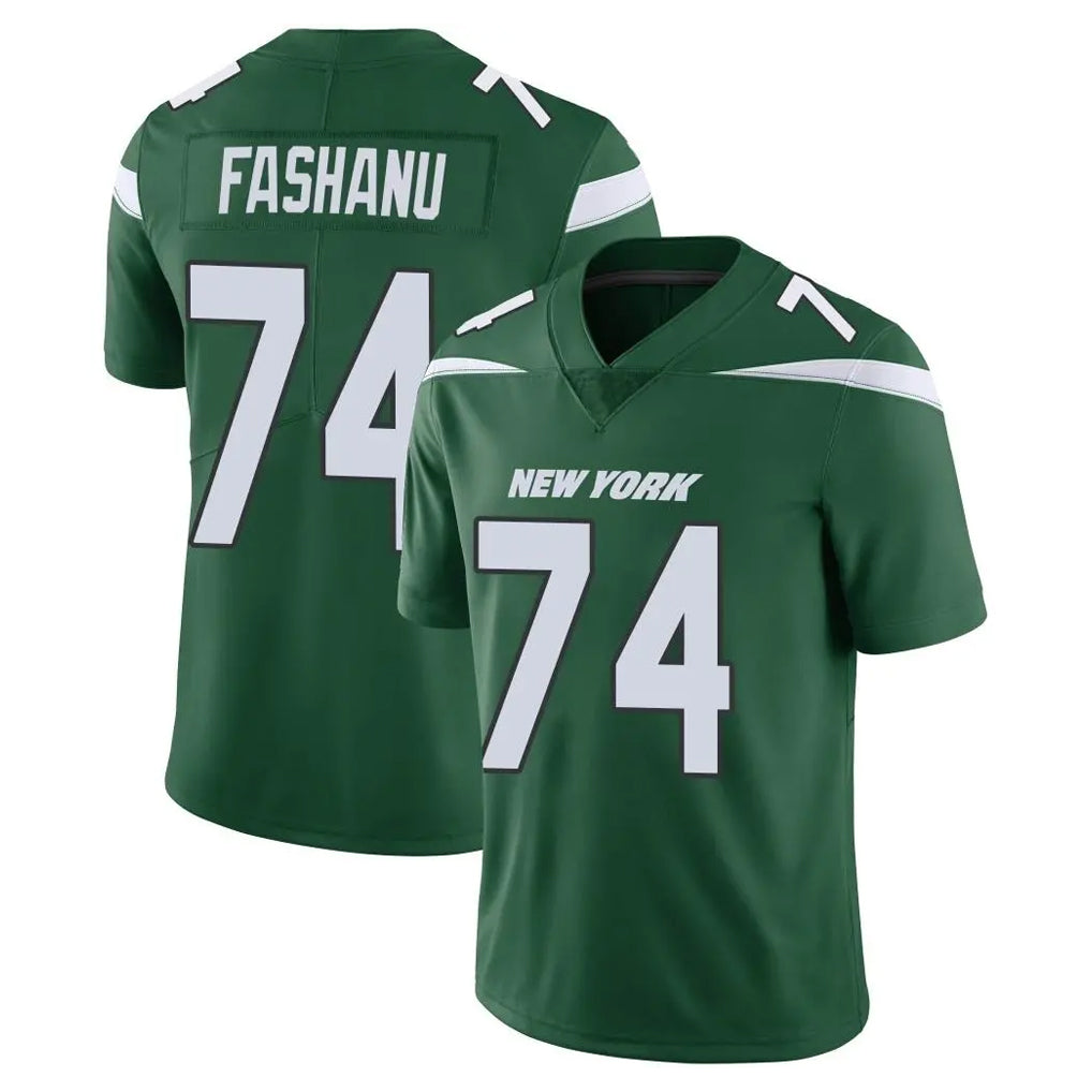 NY.Jets #74 Olu Fashanu Player Green Limited Vapor Home Game STECN Stitched Jerseys