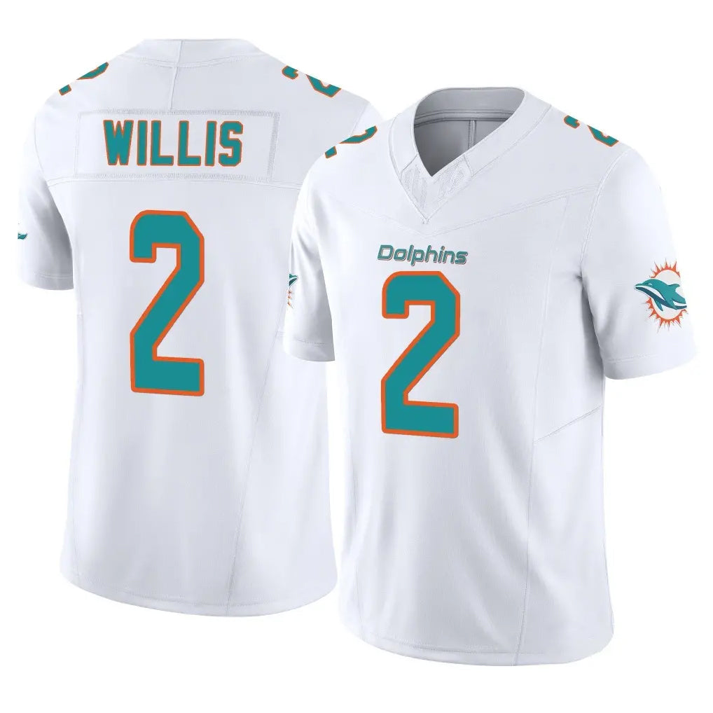 M.Dolphins #2 Malik Willis Player White Limited Vapor F.U.S.E. Home Game STECN Stitched Jerseys