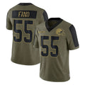 C.Browns #55 Spencer Fano Player Olive Salute to Service Limited Home Game STECN Stitched Jerseys