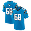 C.Panthers #68 Damien Lewis Player Blue Home Game STECN Stitched Jerseys