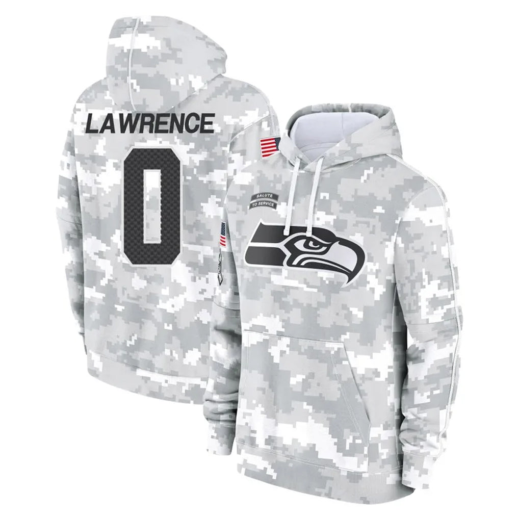 S.Seahawks #0 DeMarcus Lawrence Player Arctic Camo Limited Salute to Service Pullover Hoodies Game STECN Stitched Jerseys