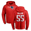 NE.Patriots #55 Jared Wilson Player Red LOGO Pullover Hoodies Home Game STECN Stitched Jerseys