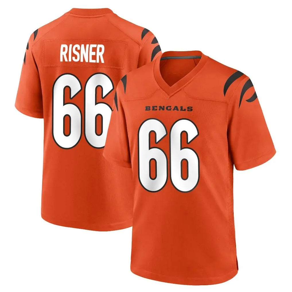 C.Bengals #66 Dalton Risner Player Orange Home Game STECN Stitched Jerseys