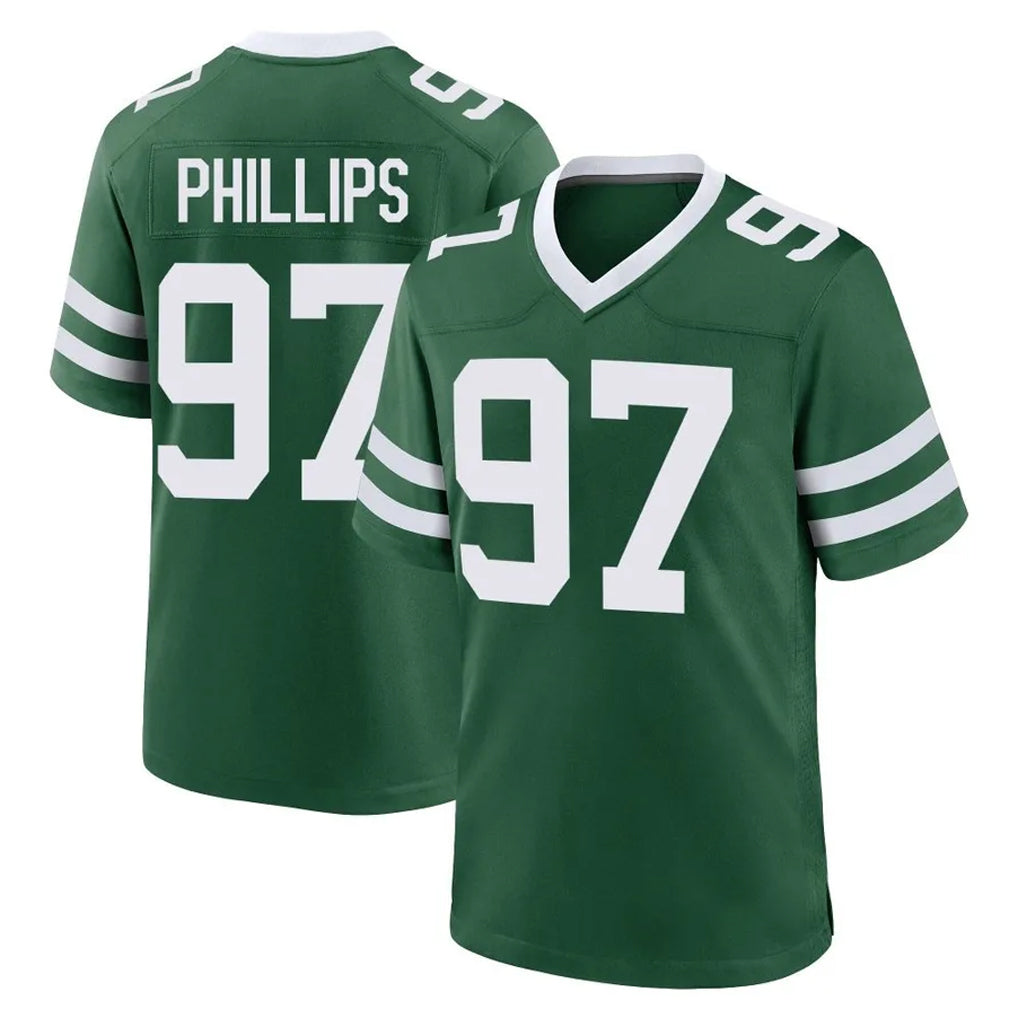 NY.Jets #97 Harrison Phillips Player Green Legacy Home Game STECN Stitched Jerseys
