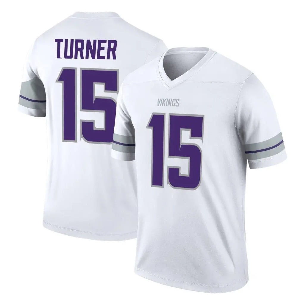M.Vikings #15 Dallas Turner Player White Alternate Legend Home Game STECN Stitched Jerseys