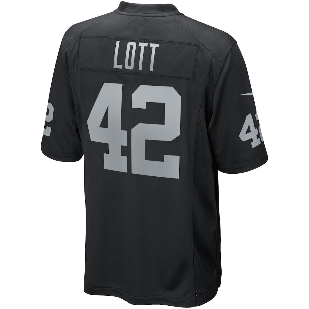 STECN LV.Raiders #42 Ronnie Lott Black Game Retired Player Jersey