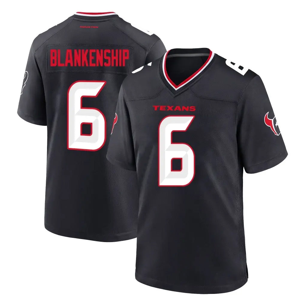 H.Texans #6 Reed Blankenship Player Navy Team Home Game STECN Stitched Jerseys