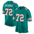 M.Dolphins #72 Jonah Savaiinaea Player Aqua Alternate Home Game STECN Stitched Jerseys