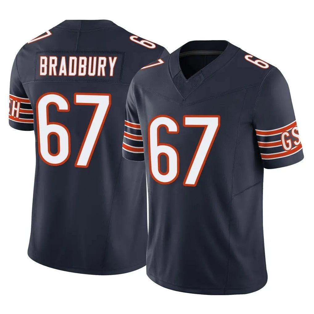 C.Bears #67 Garrett Bradbury Player Navy Vapor F.U.S.E. Limited Home Game STECN Stitched Jerseys