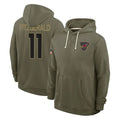 A.Cardinals #11 Larry Fitzgerald Player Olive Salute to Service Hoodies STECN Stitched Jerseys