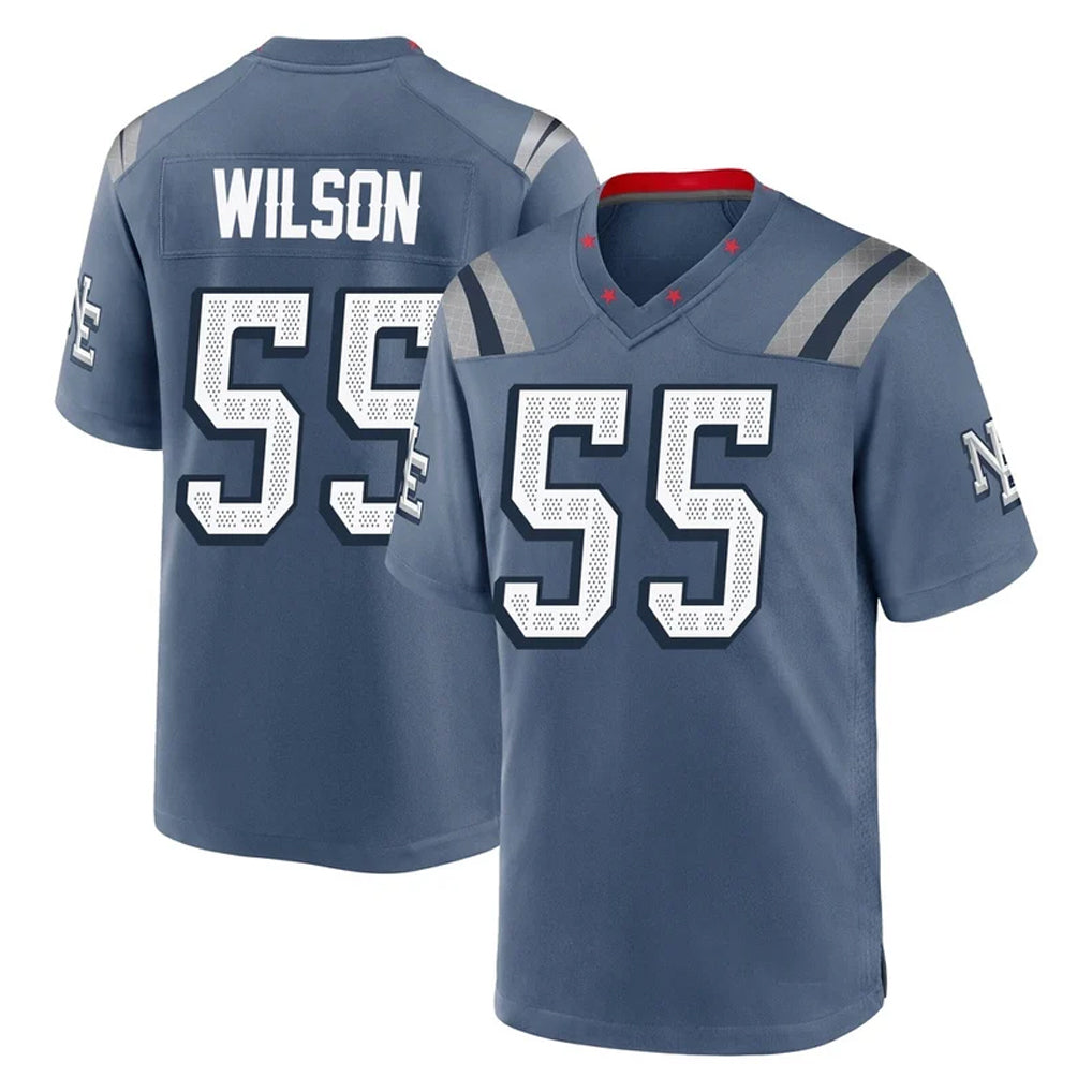 NE.Patriots #55 Jared Wilson Player Blue Rivalries Collection Home Game STECN Stitched Jerseys
