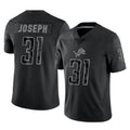 D.Lions #31 Kerby Joseph Player Black Reflective Limited Home Game STECN Stitched Jerseys