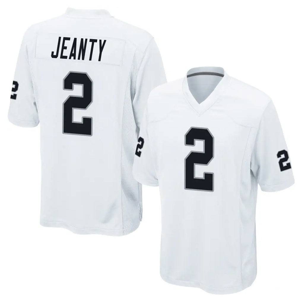 LV.Raiders #2 Ashton Jeanty Player White Home Game STECN Stitched Jerseys