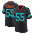 M.Dolphins #55 Aaron Brewer Player Black Pitch Rivalries Collection Home Game STECN Stitched Jerseys