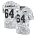 B.Bills #64 O'Cyrus Torrence Player Arctic Camo Salute to Service Limited Game STECN Stitched Jerseys