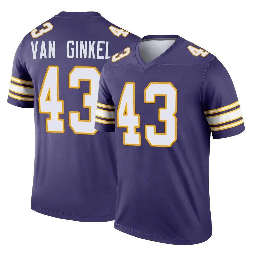 M.Vikings #43 Andrew Van Ginkel Player Purple Limited Classic Home Game STECN Stitched Jerseys