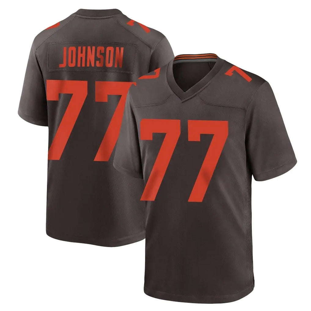 C.Browns #77 Zion Johnson Player Brown Alternate Home Game STECN Stitched Jerseys