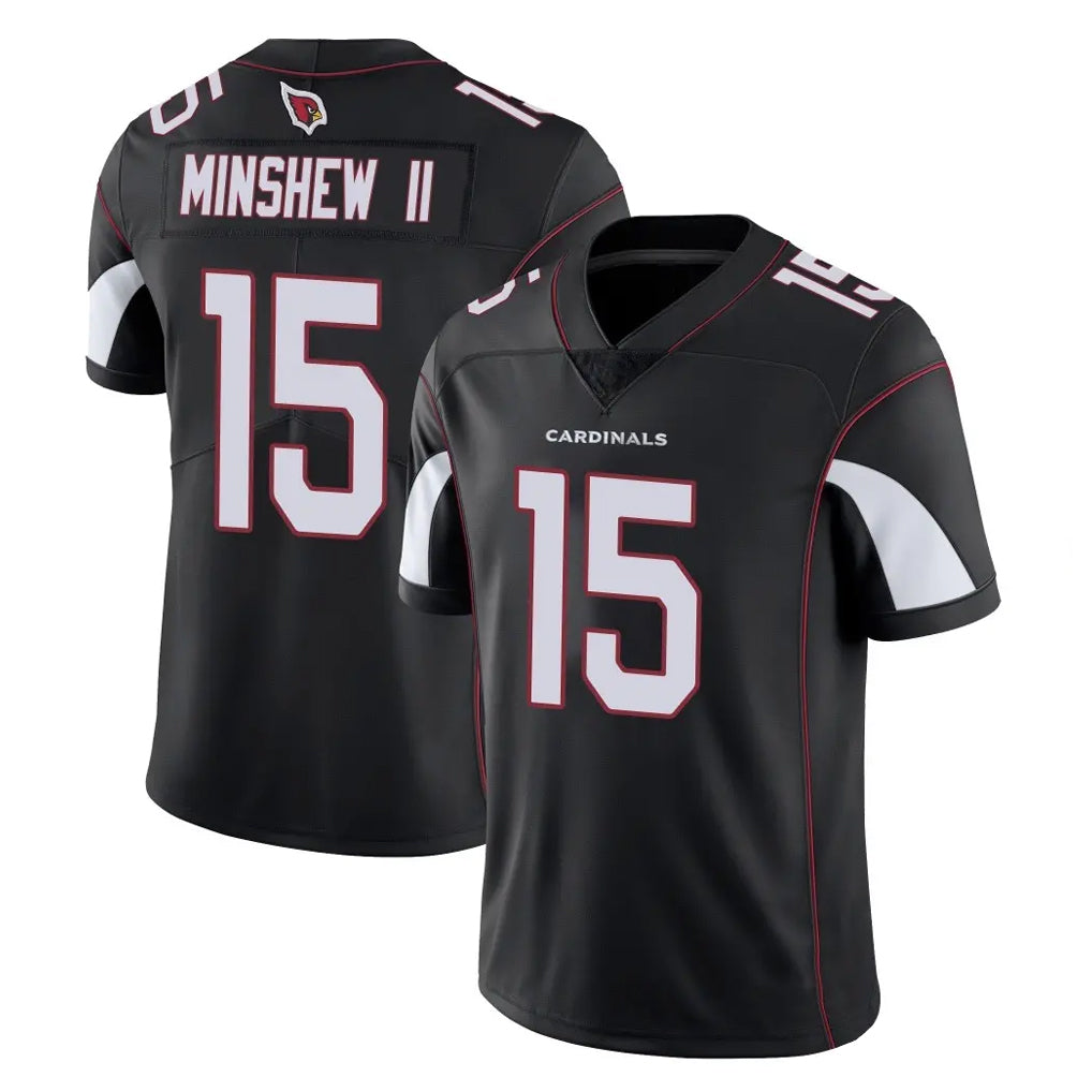 A.Cardinals #15 Gardner Minshew II Player Black Vapor Limited Home Game STECN Stitched Jerseys