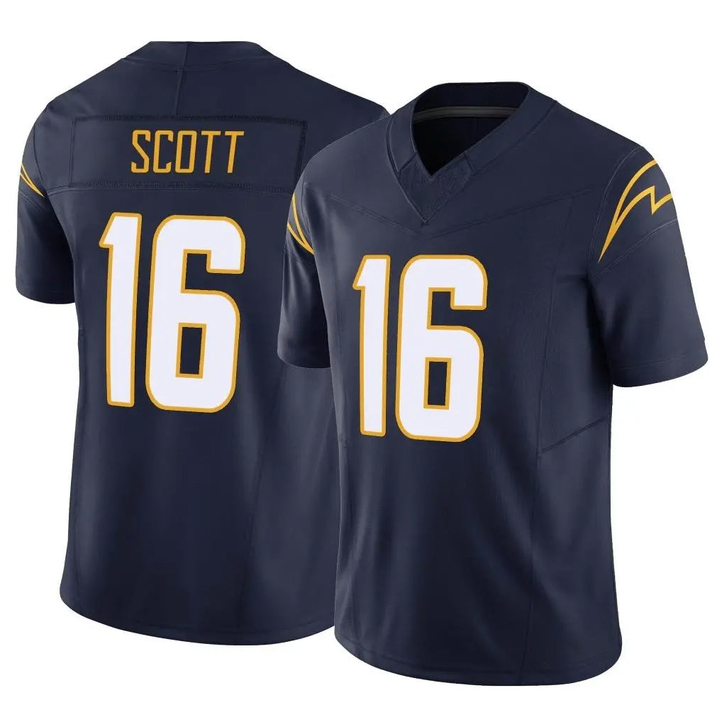 LA.Chargers #16 J.K. Scott Player Navy Limited Vapor F.U.S.E. Home Game STECN Stitched Jerseys
