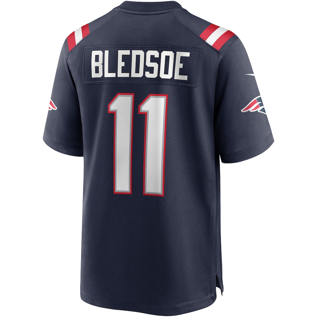STECN NE.Patriots #11 Drew Bledsoe Navy Game Retired Player Jersey