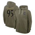 B.Ravens #95 Tavius Robinson Player Olive Salute to Service Hoodie STECN Stitched Jerseys
