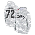 S.Seahawks #72 Abraham Lucas Player Arctic Camo Limited Salute to Service Pullover Hoodies Game STECN Stitched Jerseys