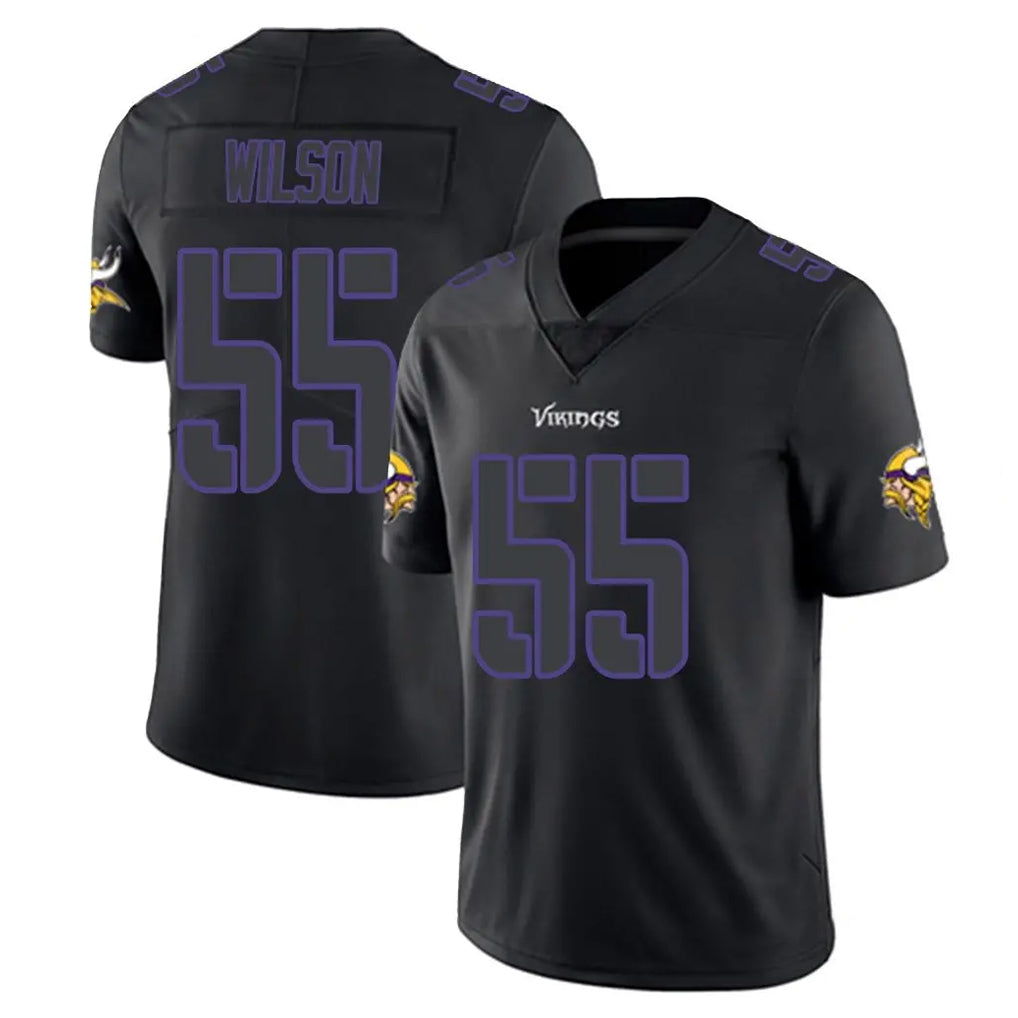 M.Vikings #55 Eric Wilson Player Black Impact LImited Home Game STECN Stitched Jerseys