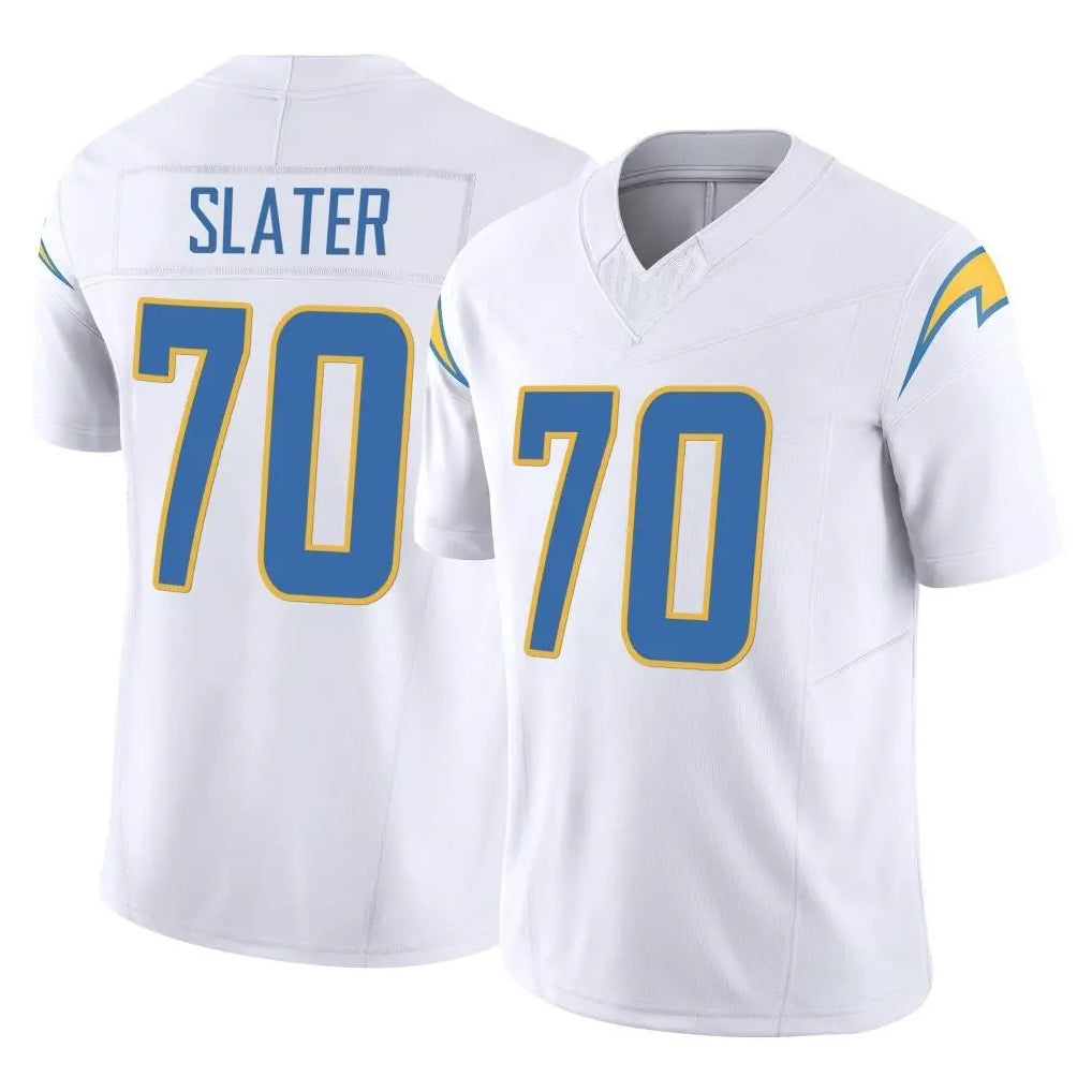 LA.Chargers #70 Rashawn Slater Player White Limited Vapor F.U.S.E. Home Game STECN Stitched Jerseys