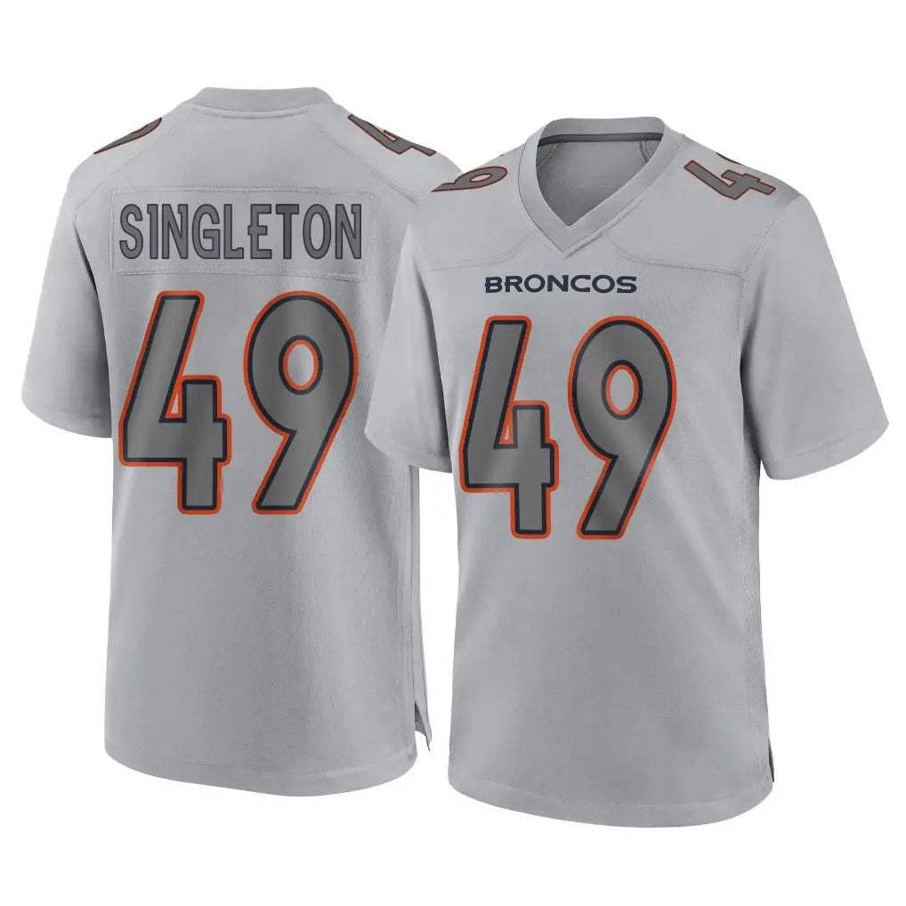 D.Broncos #49 Alex Singleton Player Gray Atmosphere Fashion Limited Game STECN Stitched Jerseys