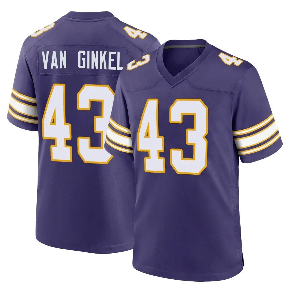 M.Vikings #43 Andrew Van Ginkel Player Purple Classic Home Game STECN Stitched Jerseys