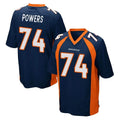 D.Broncos #74 Ben Powers Player Navy Game STECN Stitched Jerseys