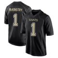 NO.Saints #1 Kool-Aid McKinstry Player Black Carbon Fashion Home Game STECN Stitched Jerseys