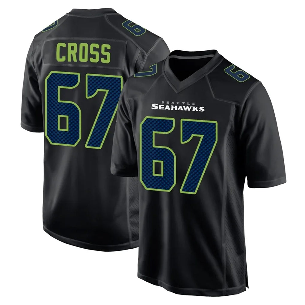 S.Seahawks #67 Charles Cross Player Black Limited Fashion Home Game STECN Stitched Jerseys