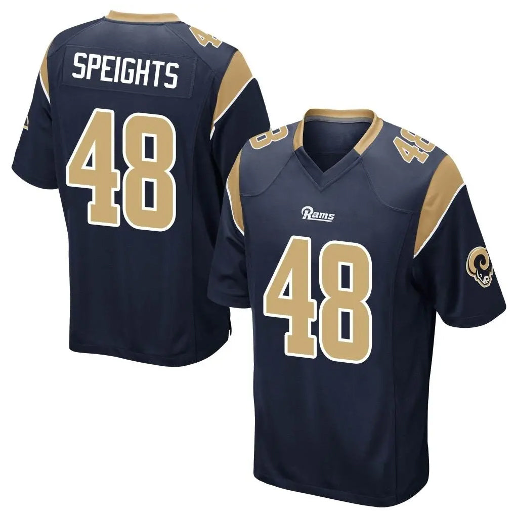 LA.Rams #48 Omar Speights Player Navy Home Game STECN Stitched Jerseys